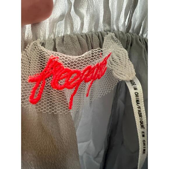 Free People Grey 100% Silk Whimsical Mini Dress - Picture 4 of 9